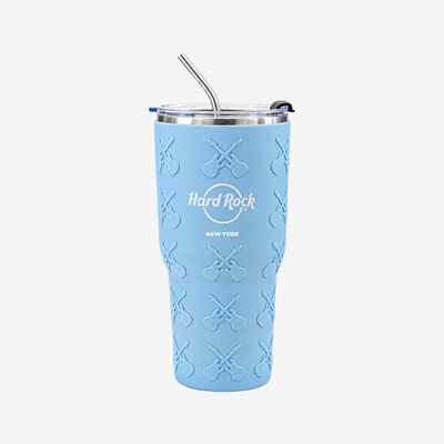 30 oz Silicone Sleeve Cross Guitar Tumbler in Blue